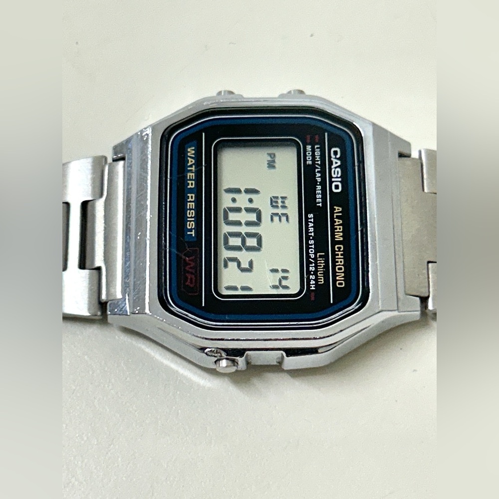 Vtg Casio A158W Stainless Steel Water Resistant Digital Watch - Picture 8 of 16